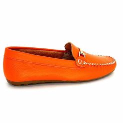 Ivoire0209b Ivoire 12052 Cuir Orange Mocassins