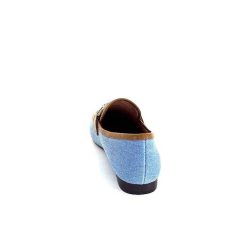 bibi lou - navima Bibi Lou 582 Cuir Marron Textile Denim Bleu Mocassins