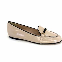 Ivoire0532 Ivoire G771-21 Cuir Vernis Creme Noir Ballerines