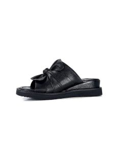 Ivoire-354 Ivoire 107911 Cuir Noir Mules