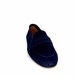 Ivoire0209b Ivoire 10648 Daim Bleu Marine Mocassins