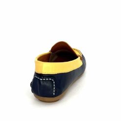 Ivoire0209b Ivoire 10322 Sauvage Cuir Bleu Marine Jaune Marron Mocassins