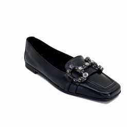 398-ivoire Ivoire 1M23035 Cuir Noir Ballerines