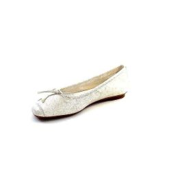 Requin Reqins Hello Cuir Blanc Dore Ballerines