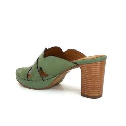 Ivoire0399a Ivoire 6080 Cuir Vert Olive Mules