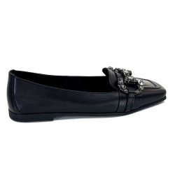 398-ivoire Ivoire 1M23035 Cuir Noir Ballerines