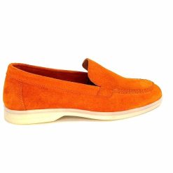 Ivoire0209b Ivoire 12851 Daim Orange Mocassins