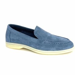 Ivoire0209b Ivoire 12851 Daim Bleu Mocassins