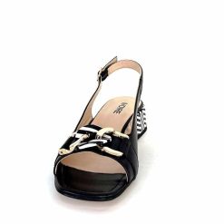 Ivoire0352 Ivoire K254 Lena Cucita Cuir Noir Sandales