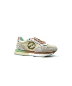 No Name No Name Mia Jogger Daim Textile Beige Pastel Vert Baskets