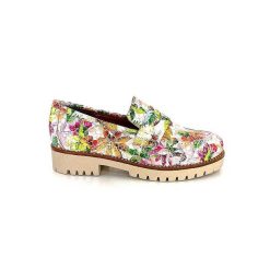 Ivoire0036a Ivoire Cv5608 Cuir Imprime Multicolore Mocassins