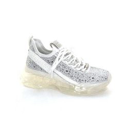 Steve Madden Steve Madden Maxima R Textile Blanc Strass Baskets