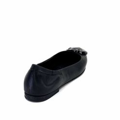 398-ivoire Ivoire M24055 Zb Cuir Noir Ballerines