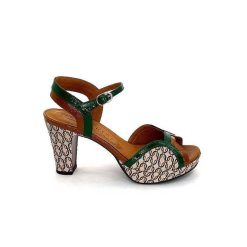 Chie Mihara Chie Mihara Eny Cuir Vert Marron Beige Sandales