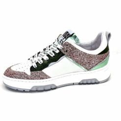 Semerdjian Semerdjian Smr Chita 11377 Cuir Blanc Glitter Rose Vert Baskets