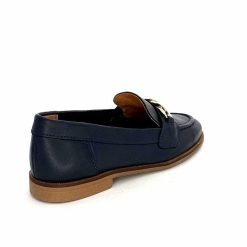 Ivoire0209b Ivoire 12779 Cuir Bleu Marine Mocassins