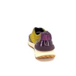 Requin Reqins Urania Mix Cuir Violet Textile Moutarde Baskets