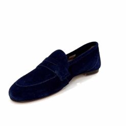 Ivoire0209b Ivoire 10648 Daim Bleu Marine Mocassins