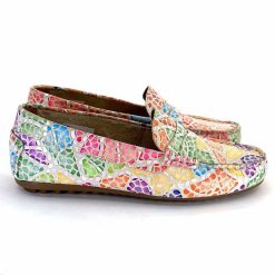 Ivoire0209b Ivoire 10322 Anilina Cuir Beige Multicolore Mocassins