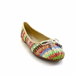 Ivoire0317a Ivoire 2201023 Raffia Multicolore Ballerines