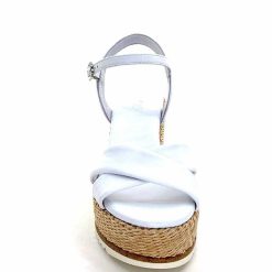 Nero Giardini Nerogiardini 410630 D7078 Cuir Raffia Blanc Plateformes