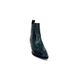 Ivoire0341a Ivoire Ar230 Cuir Metal Vert Bosco Bottines