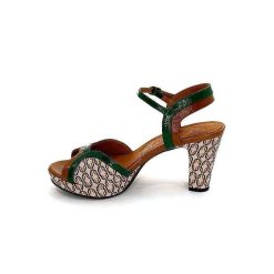 Chie Mihara Chie Mihara Eny Cuir Vert Marron Beige Sandales