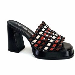 noa harmon Noa Harmon 9711 M06 Cuir Noir Multicolore Mules