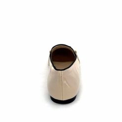 Ivoire0532 Ivoire G771-21 Cuir Vernis Creme Noir Ballerines