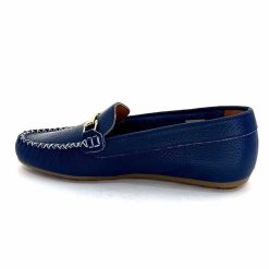 Ivoire0209b Ivoire 12052 Cuir Bleu Mocassins