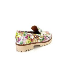 Ivoire0036a Ivoire Cv5608 Cuir Imprime Multicolore Mocassins