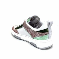 Semerdjian Semerdjian Smr Chita 11377 Cuir Blanc Glitter Rose Vert Baskets