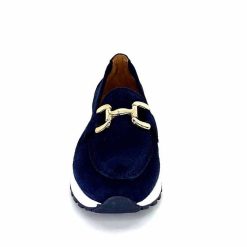 Ivoire0209b Ivoire 12875 Daim Bleu Marine Mocassins