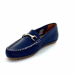 Ivoire0209b Ivoire 12052 Cuir Bleu Mocassins