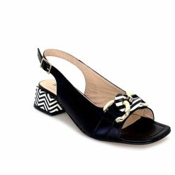 Ivoire0352 Ivoire K254 Lena Cucita Cuir Noir Sandales