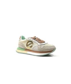 No Name No Name Mia Jogger Daim Textile Beige Pastel Vert Baskets