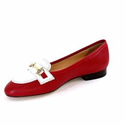 Ivoire0200 Ivoire 8002 For Cuir Rouge Blanc Ballerines