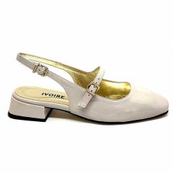 Ivoire0330 Ivoire S100 Cuir Vernis Creme Ballerines