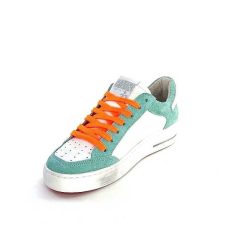 Semerdjian Semerdjian Smr Noubar 11490 Cuir Blanc Daim Turquoise Baskets