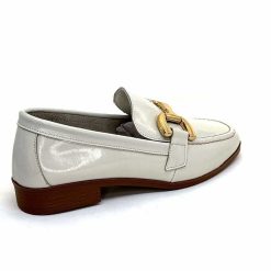 382-ivoire Ivoire 30303 Cuir Vernis Creme Mocassins