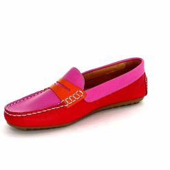 Ivoire0209b Ivoire 10322 Sauvage Cuir Rose Rouge Orange Mocassins