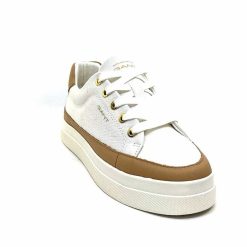 Gant Gant Avona Sneaker Textile Off White Cuir Marron Baskets