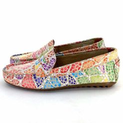 Ivoire0209b Ivoire 10322 Anilina Cuir Beige Multicolore Mocassins