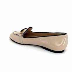 Ivoire0532 Ivoire G771-21 Cuir Vernis Creme Noir Ballerines