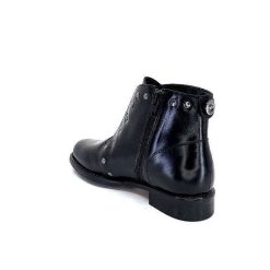 Ivoire0381b Ivoire 7553 Cuir Noir Bottines