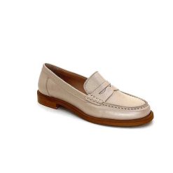 elisa lanci - lady shoes Ivoire Elsa N252 Cuir Beige Nacre Mocassins