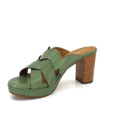 Ivoire0399a Ivoire 6080 Cuir Vert Olive Mules