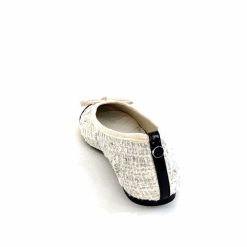 Ivoire0317a Ivoire 2204108 Textile Blanc Vernis Noir Ballerines