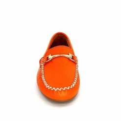 Ivoire0209b Ivoire 12052 Cuir Orange Mocassins