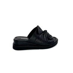 Ivoire-354 Ivoire 107911 Cuir Noir Mules